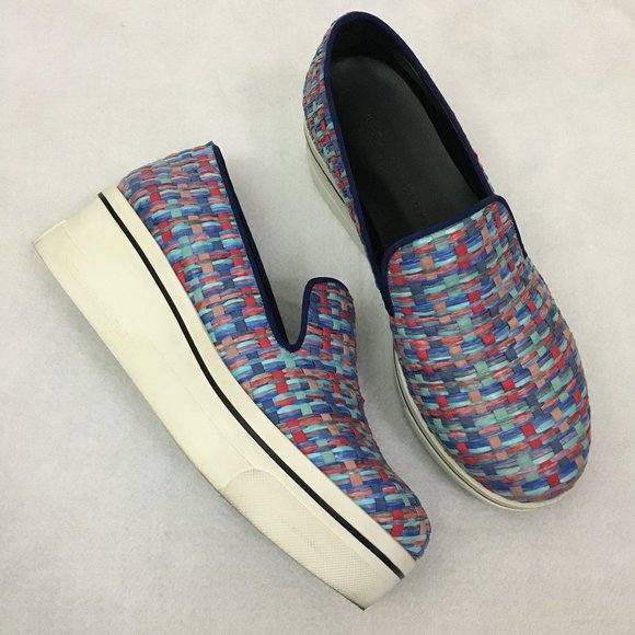 Stella McCartney Shoes - Stella McCartney Rainbow Multi Color Platform Wedge Sneaker Womens 37  6.5 US